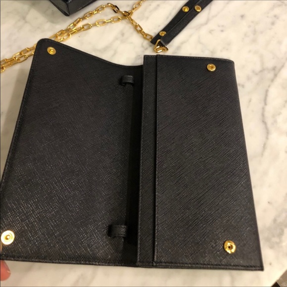 NWT PRADA Saffiano black clutch/wallet crossbody - Picture 11 of 11